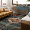  Karastan Meraki Solace Peacock Area Rug Room Scene 3