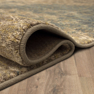 Karastan Intrigue Mesmerize Aqua Area Rug Curled