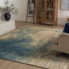 Karastan Intrigue Mesmerize Aqua Area Rug Room Scene 2