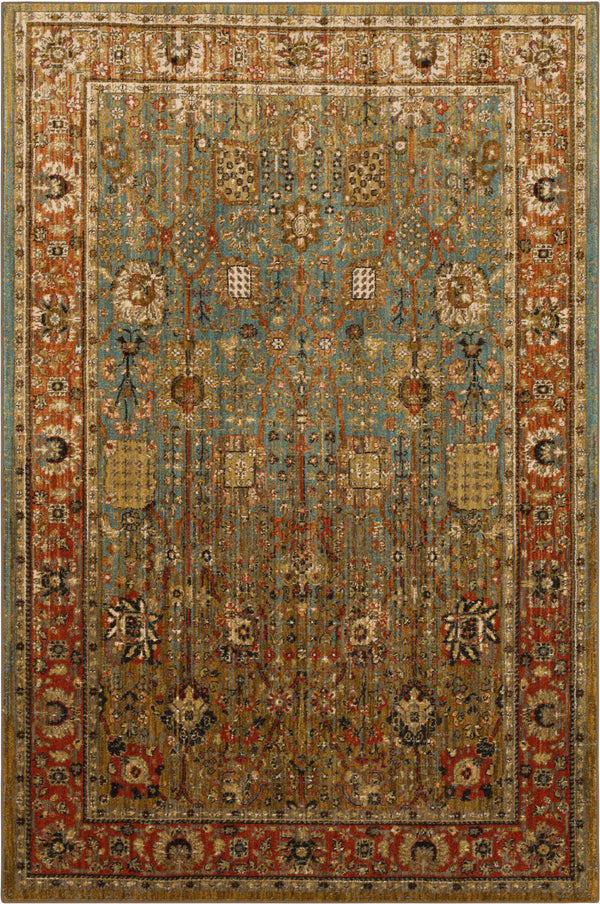 Karastan Spice Market Myanmar Aquamarine Area Rug 5'3"X7'10" 