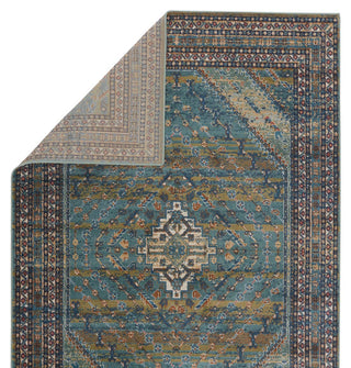 Jaipur Living Prisma Selah PSA01 Blue/Green Area Rug - Folded Corner