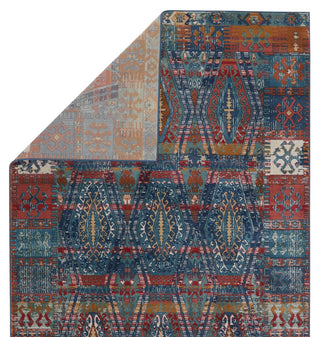 Jaipur Living Prisma Miron PSA04 Blue/Red Area Rug - Folded Corner