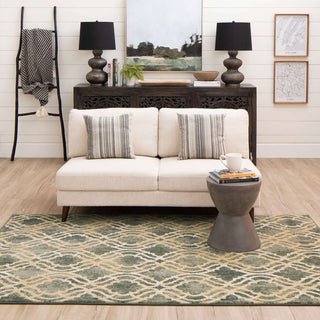 Karastan Euphoria Potterton Ash Grey Area Rug by Lattice Room Scene Featured 