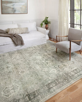 Loloi II Rosette ROS-04 Steel/Graphite Area Rug Room Scene Featured