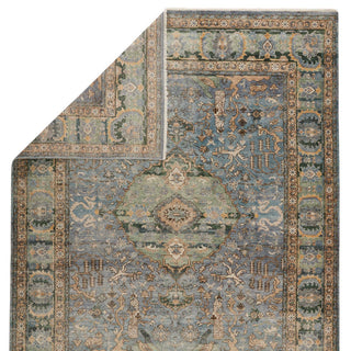 Jaipur Living Someplace In Time Pendulum SPT13 Blue/Gold Area Rug - Folded Corner