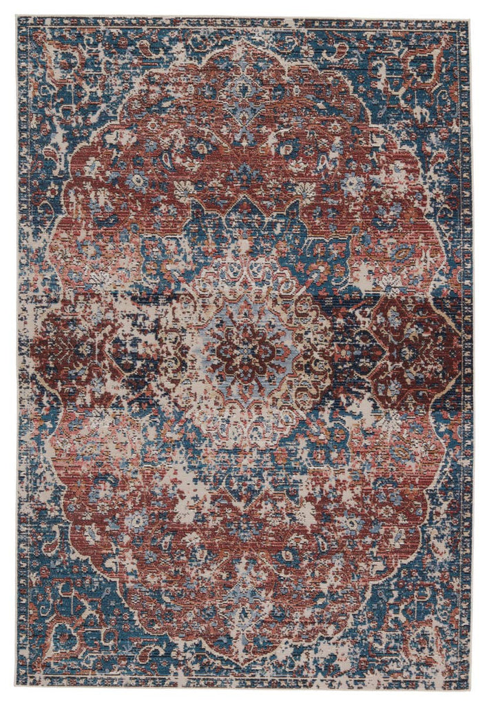 Jaipur Living Swoon Akela SWO08 Blue/Rust Area Rug by Vibe - Top Down