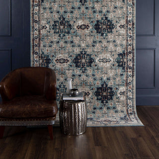 Karastan Soiree Shelburne Robin's Egg Area Rug Room Scene Featured 