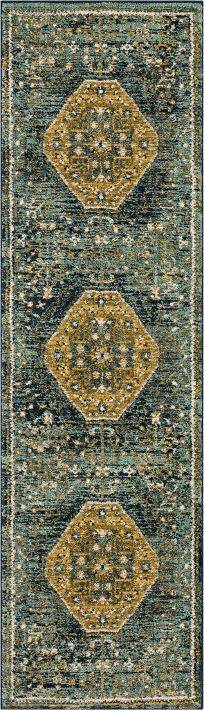 Karastan Touchstone Suir Blue Teal Area Rug 2'4''x7'10'' Runner 