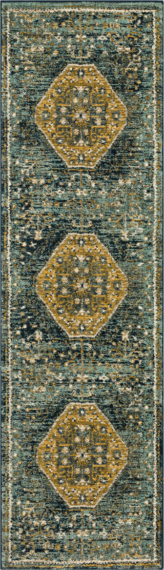 Karastan Touchstone Suir Blue Teal Area Rug 2'4''x7'10'' Runner 