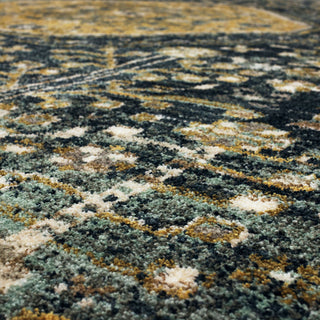 Karastan Touchstone Suir Blue Teal Area Rug Close Up 