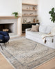 Loloi II Teagan TEA-01 Natural/Light Grey Area Rug Room Scene Featured