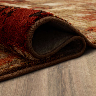 Karastan Elements Treviso Gold Area Rug Curled 