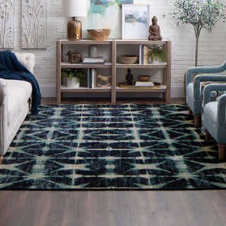 Karastan Expressions Triangle Accordion Indigo Area Rug by Scott Living