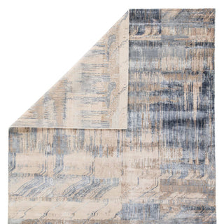 Jaipur Living Unstring by Kavi Storia UBV06 Beige/Blue Area Rug - Folded Corner