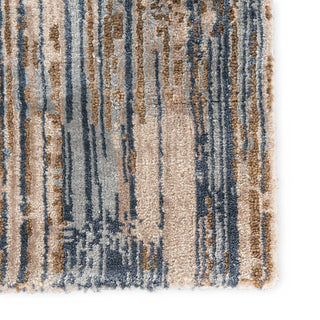 Jaipur Living Unstring by Kavi Storia UBV06 Beige/Blue Area Rug - Close Up