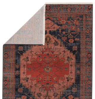 Jaipur Living Zefira Myrina ZFA05 Red/Dark Blue Area Rug - Folded Corner