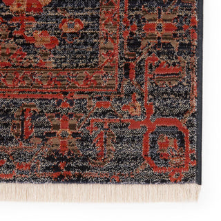 Jaipur Living Zefira Myrina ZFA05 Red/Dark Blue Area Rug - Close Up