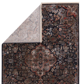 Jaipur Living Zefira Amena ZFA09 Black/Dark Taupe Area Rug - Folded Corner