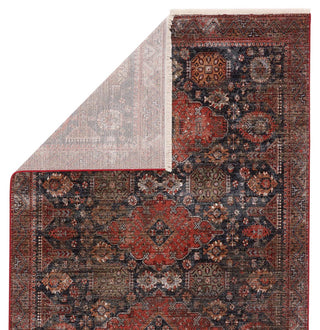 Jaipur Living Zefira Razia ZFA12 Navy/Red Area Rug - Folded Corner