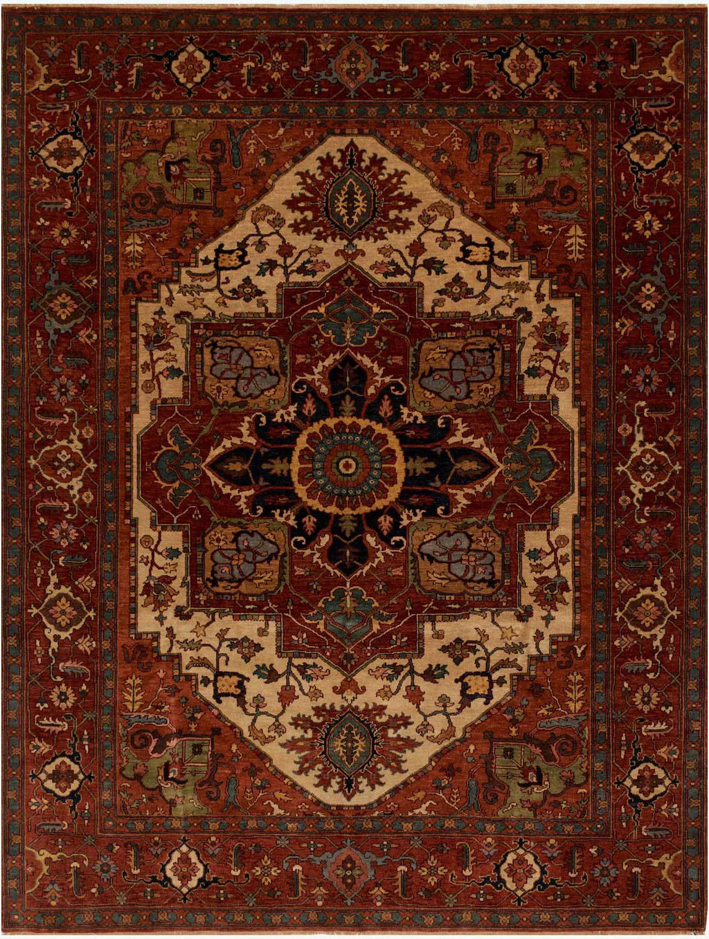 Loloi Indo Transitional Wool One of a Kind Rust/Ivory Area Rug