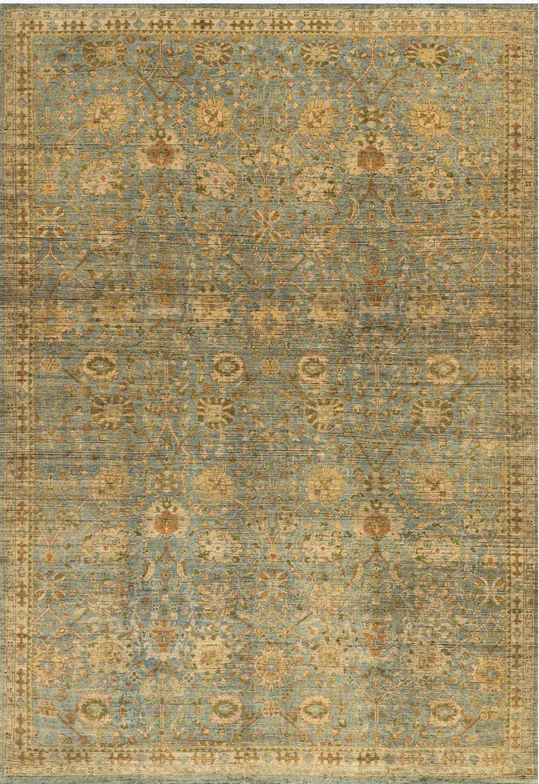 Loloi Indo Transitional Wool One of a Kind Gold/Blue Area Rug