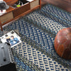Capel Wanderer 0228 Deep Blue Area Rug Round Roomshot Image 2 Feature
