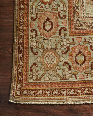 Loloi Turkish Hand Knots One of a Kind Red Area Rug Corner Image