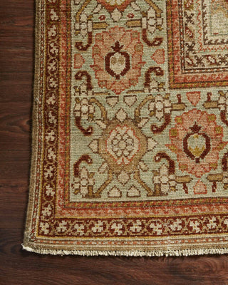 Loloi Turkish Hand Knots One of a Kind Red Area Rug Corner Image