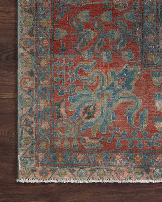 Loloi Turkish Hand Knots One of a Kind Blue Area Rug Corner Image