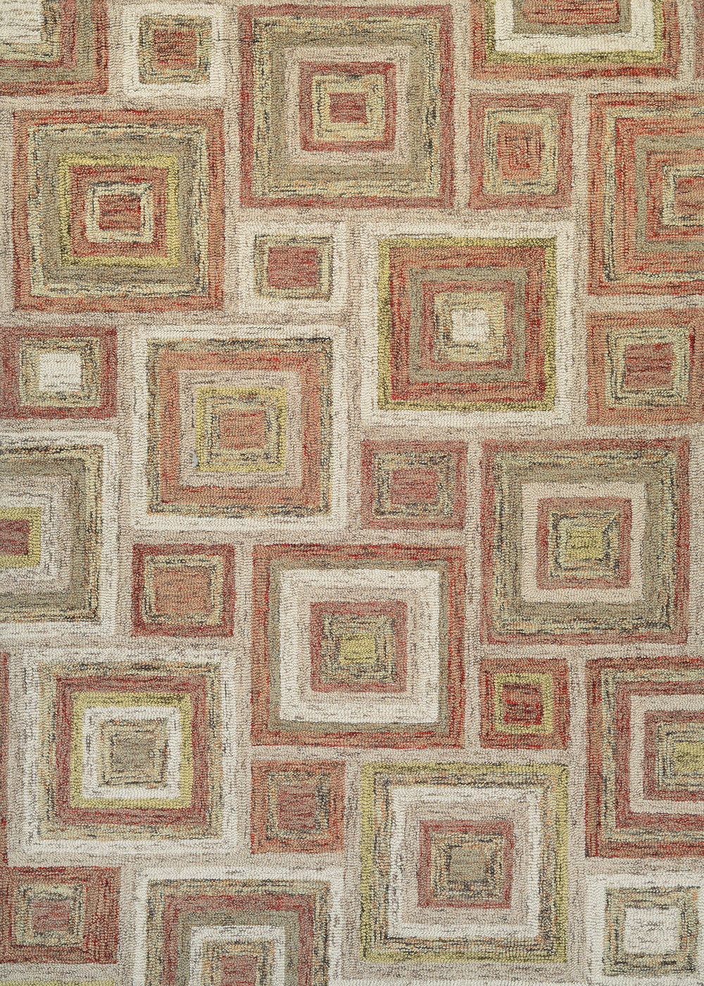 Couristan Graphite Contrasting Square Ivory/Rose Area Rug