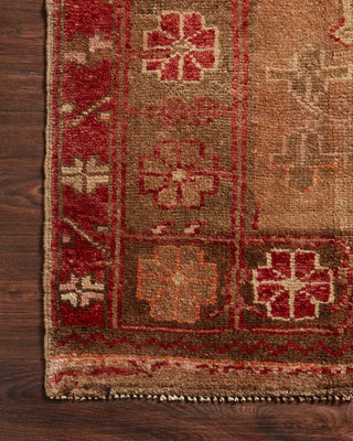 Loloi Turkish Hand Knots One of a Kind Red Area Rug Corner Image