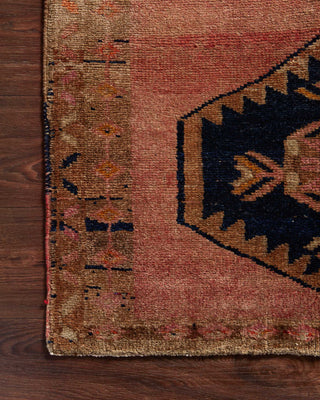 Loloi Turkish Hand Knots One of a Kind Red Area Rug Corner Image