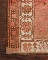 Loloi Turkish Hand Knots One of a Kind Red Area Rug Corner Image