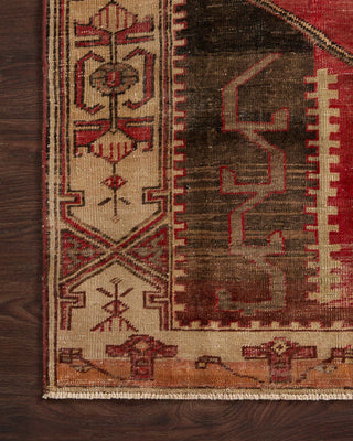 Loloi Turkish Hand Knots One of a Kind Red Area Rug Corner Image