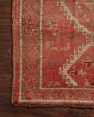 Loloi Turkish Hand Knots One of a Kind Red Area Rug Corner Image