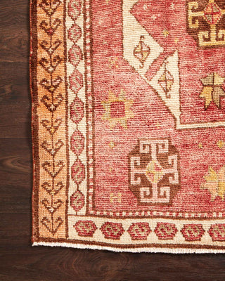 Loloi Turkish Hand Knots One of a Kind Pink Area Rug Corner Image