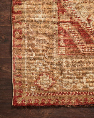 Loloi Turkish Hand Knots One of a Kind Orange Area Rug Corner Image