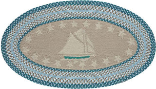 Capel Anthony Baratta Maritime-Sailboat 0383 Ocean Area Rug Oval