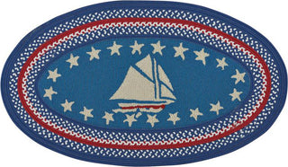 Capel Anthony Baratta Maritime-Sailboat 0383 Blue Area Rug Oval