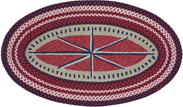Capel Anthony Baratta Maritime-Compass 0384 Ruby Area Rug Oval