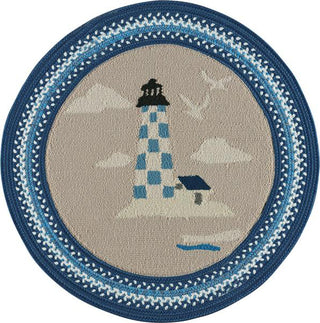 Capel Anthony Baratta Maritime-Lighthouse 0385 Dark Blue Area Rug Round