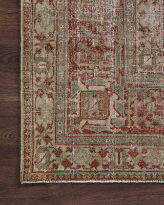 Loloi Persian One of a Kind Green Area Rug Corner Image