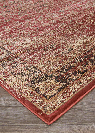 Couristan Zahara Persian Vase Red/Black/Oatmeal Area Rug Close Up Image