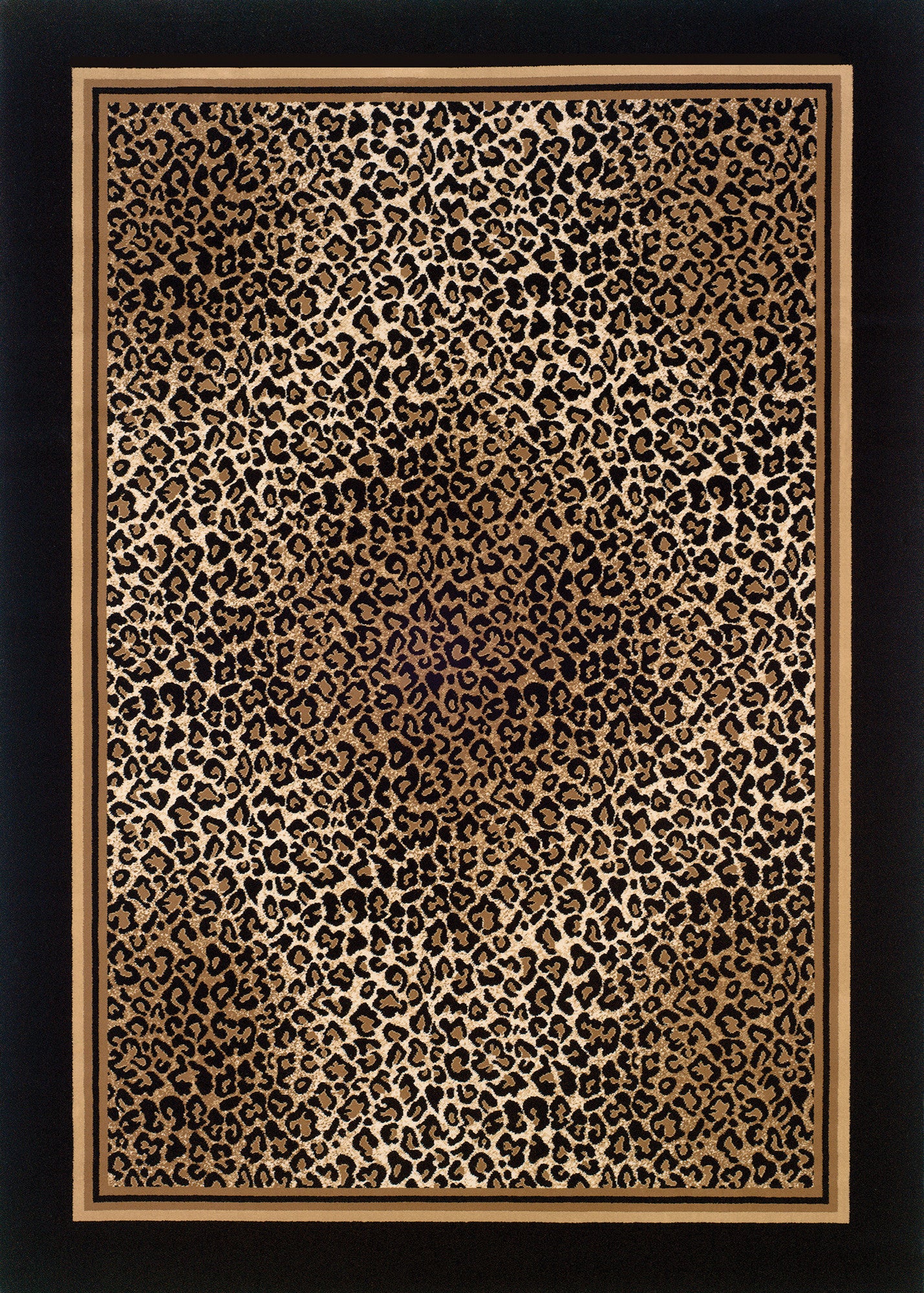 Couristan Everest Leopard Ivory/Black Area Rug