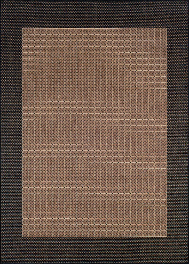 Couristan Recife Checkered Field Cocoa/Black Machine Loomed Area Rug