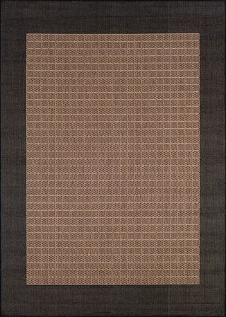 Couristan Recife Checkered Field Cocoa/Black Machine Loomed Area Rug