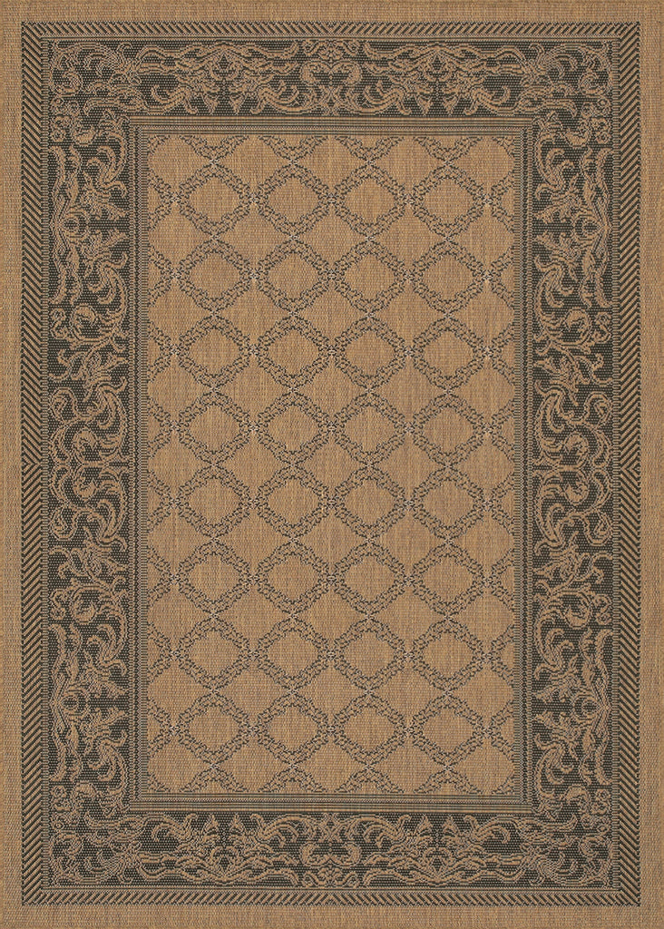 Couristan Recife Garden Lattice Cocoa/Black Machine Loomed Area Rug