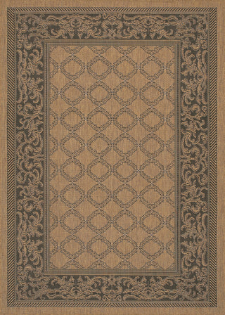Couristan Recife Garden Lattice Cocoa/Black Machine Loomed Area Rug