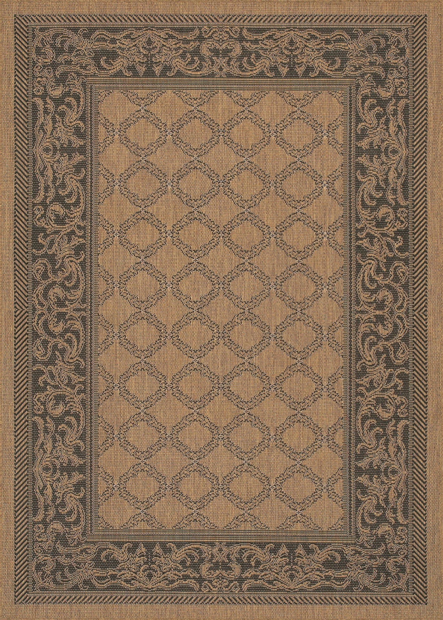 Couristan Recife Wicker Stitch Black/Cocoa Area Rug – Incredible Rugs ...