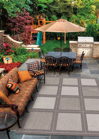 Couristan Recife Summit Grey/White Area Rug Lifestyle Image Feature